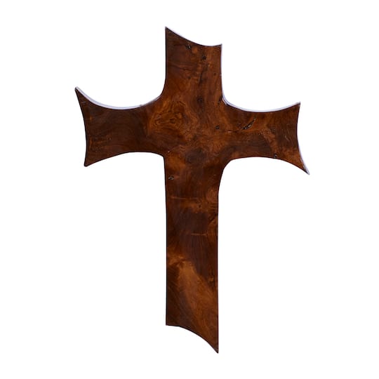 Brown Teak Wood Eclectic Style Wall Decor 14" x 10" x 1"
